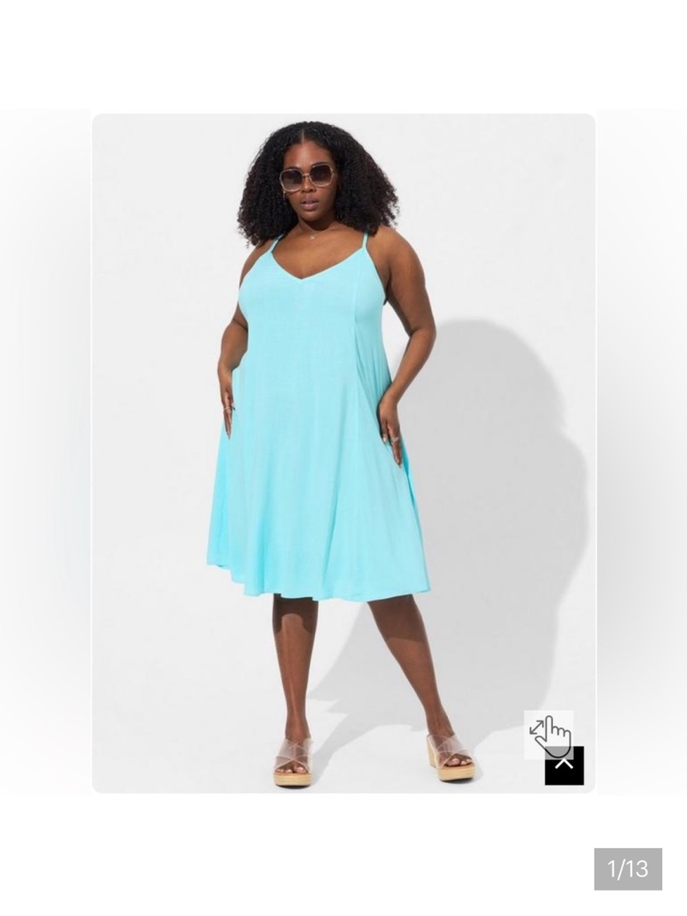 Torrid Plus Size Light Blue V-Neck Swing Dress